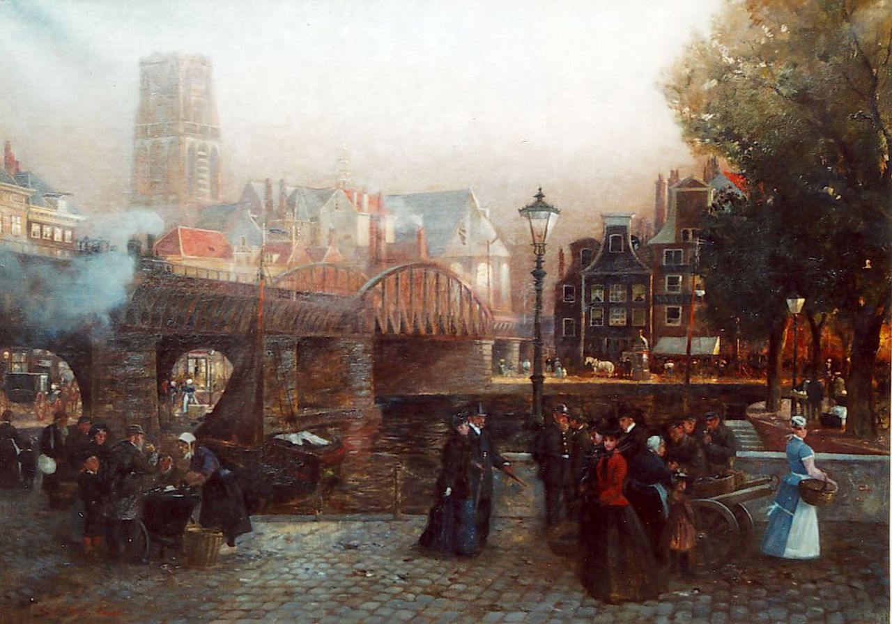 Müller-Cassel A.L.  | Adolf Leonhard Müller-Cassel, A view of Rotterdam, Öl auf Leinwand 73,6 x 102,6 cm, signed l.l.
