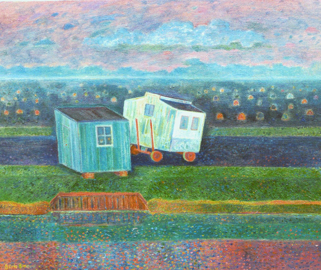 Breed D.C.  | 'Dirk' Cornelis Breed, Caravans in a landscape, Öl auf Leinwand 50,2 x 59,9 cm, signed l.l. and on the reverse
