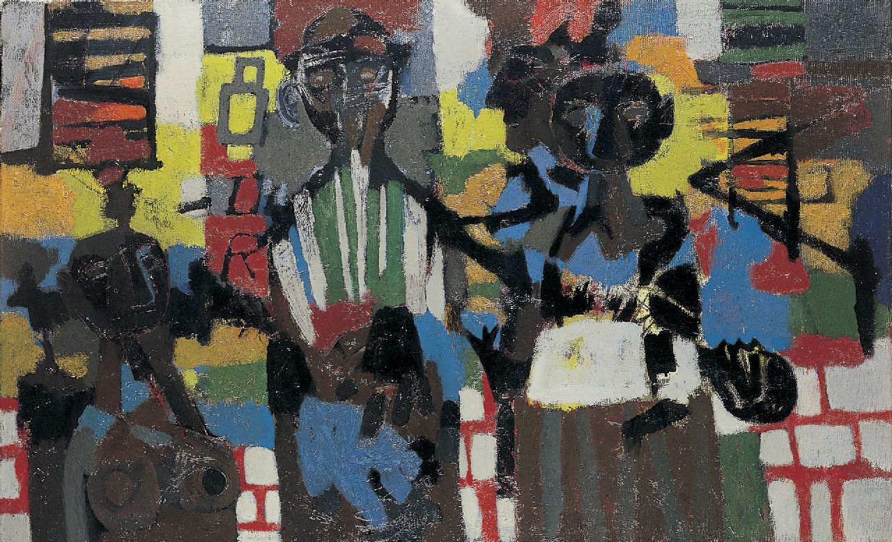 Bitter T.  | Theodorus 'Theo' Bitter, Harlem, Öl auf Leinwand 75,0 x 120,5 cm, signed l.r. und dated '62 on the reverse