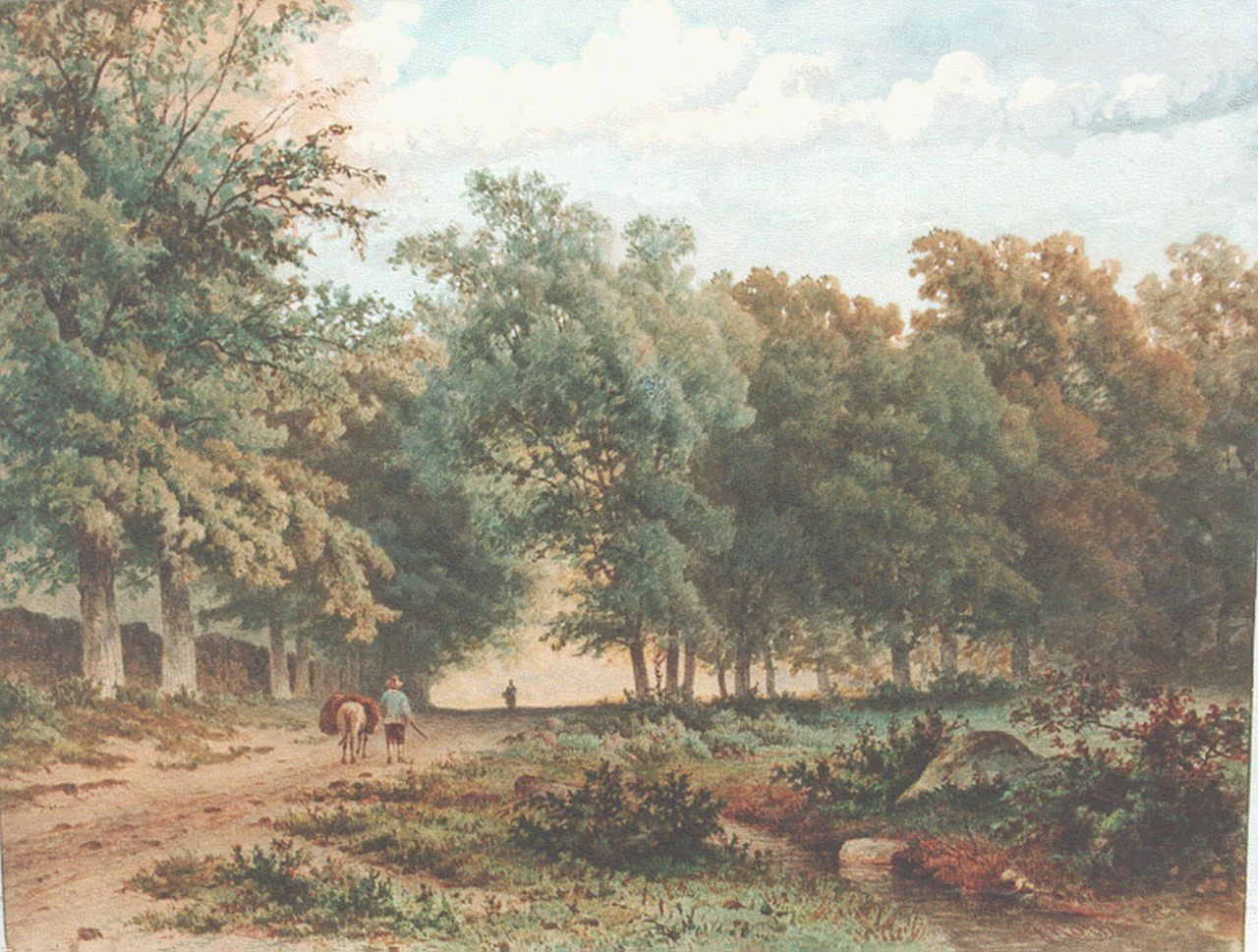Roth G.A.  | George Andries Roth, A romantic forest landscape, Aquarell auf Papier 32,0 x 42,0 cm, signed l.r.