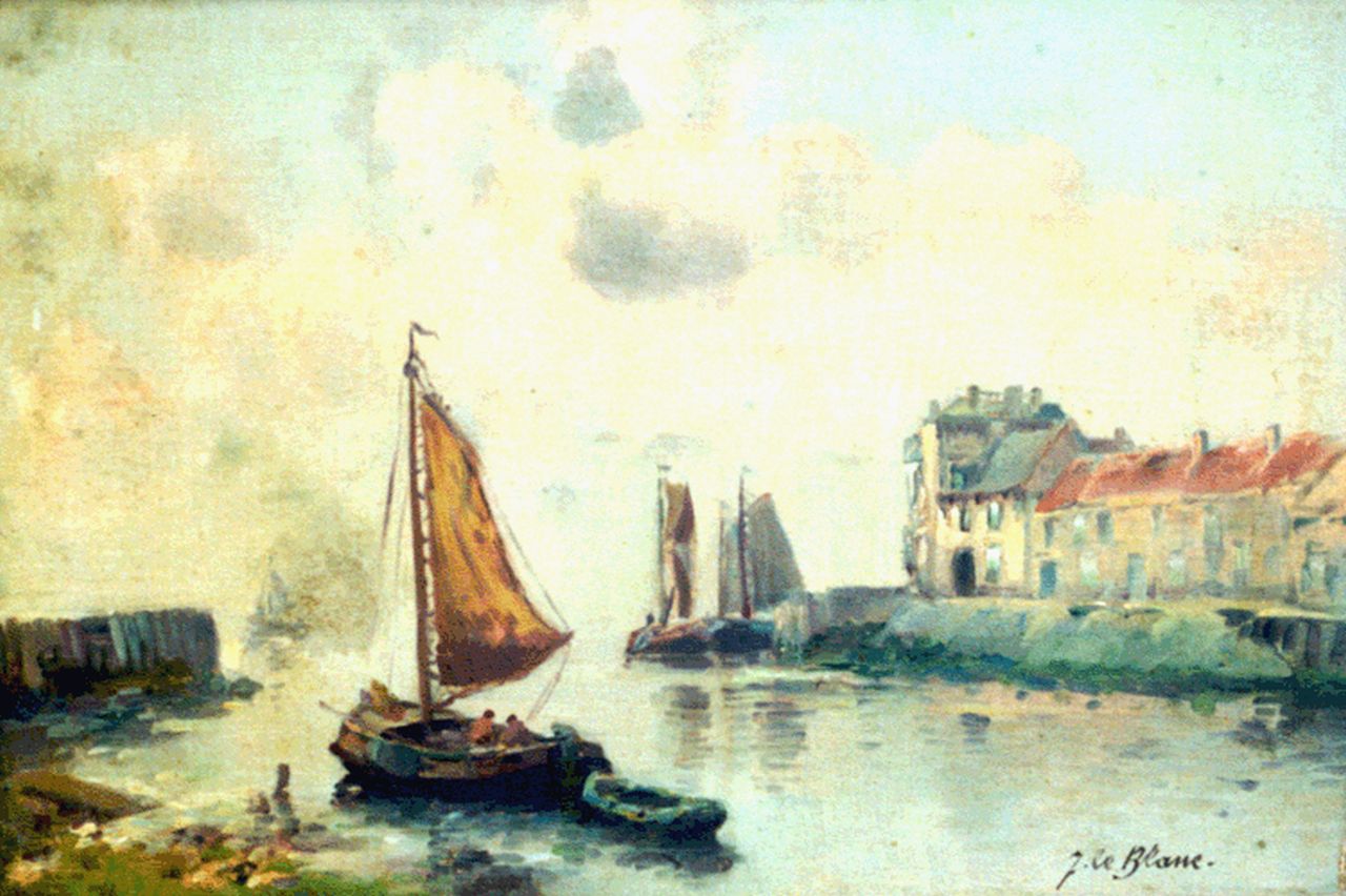 Terhell A.C.W.  | Adriaan Christiaan Willem Terhell, Shipping in a calm, Öl auf Holz 32,0 x 47,0 cm, signed l.r.