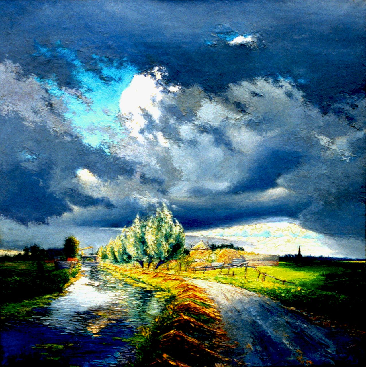 Henk de Jong | Dutch skies, Öl auf Leinwand, 70,0 x 70,3 cm, signed l.r. und dated '38