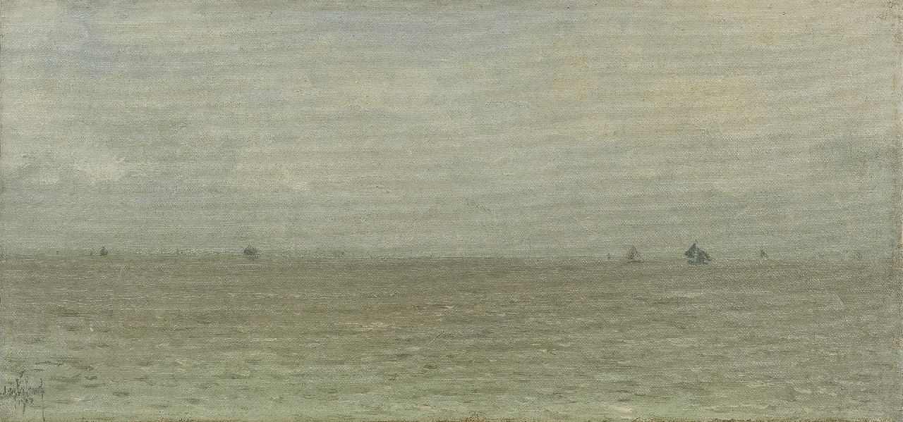 Verleur A.  | Andries Verleur, Seeansicht, Öl auf Leinwand 24,0 x 50,0 cm, Unterzeichnet l.u. und datiert 1922