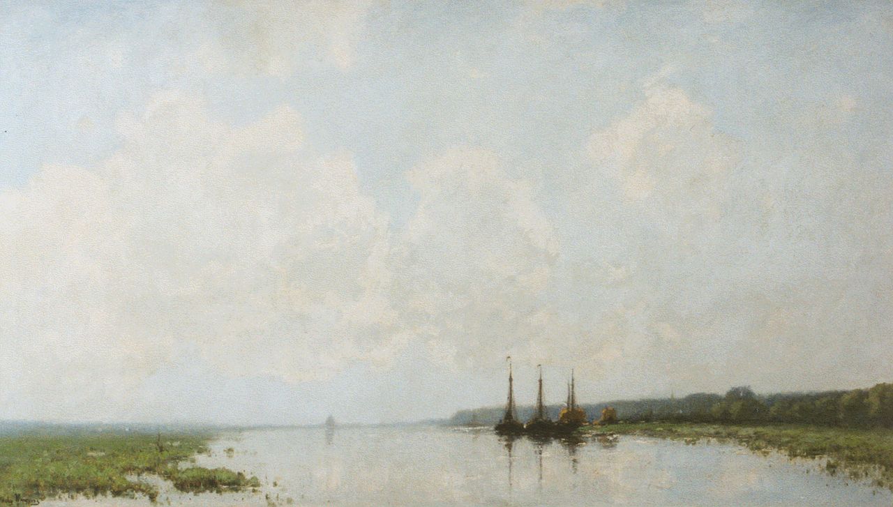 Kuijpers C.  | Cornelis Kuijpers, A river landscape, Renkum, Öl auf Leinwand 84,0 x 150,7 cm, signed l.l.