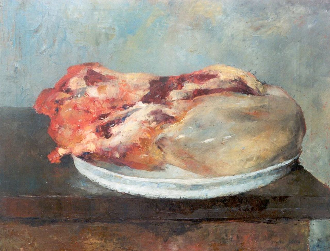 Vaes W.  | Walter Vaes, Braising steak, Öl auf Leinwand 40,3 x 50,4 cm, signed l.r.