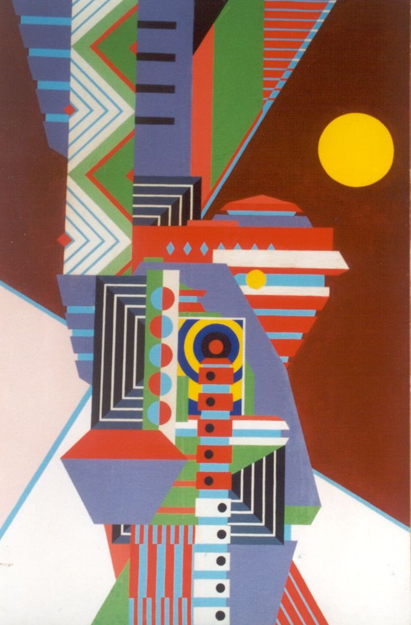 Justice J.  | Jack Justice, Composition, Öl auf Leinwand auf Holz 96,7 x 65,0 cm, signed l.l.