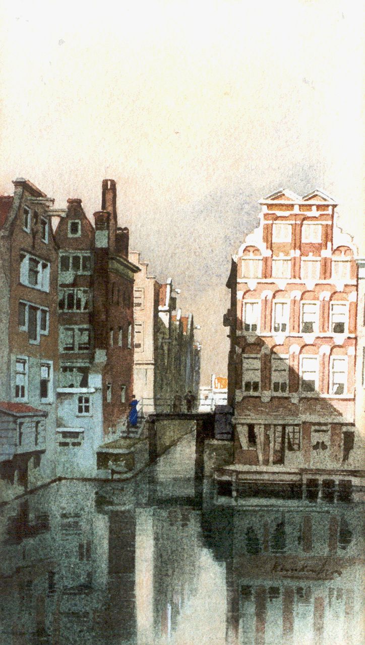 Klinkenberg J.C.K.  | Johannes Christiaan Karel Klinkenberg, A townscape, Amsterdam, Aquarell auf Papier 27,0 x 15,3 cm, signed l.r.
