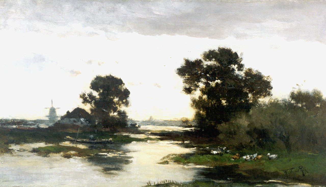 Rip W.C.  | 'Willem' Cornelis Rip, A polder landscape, Öl auf Leinwand 40,6 x 70,3 cm, signed l.r.