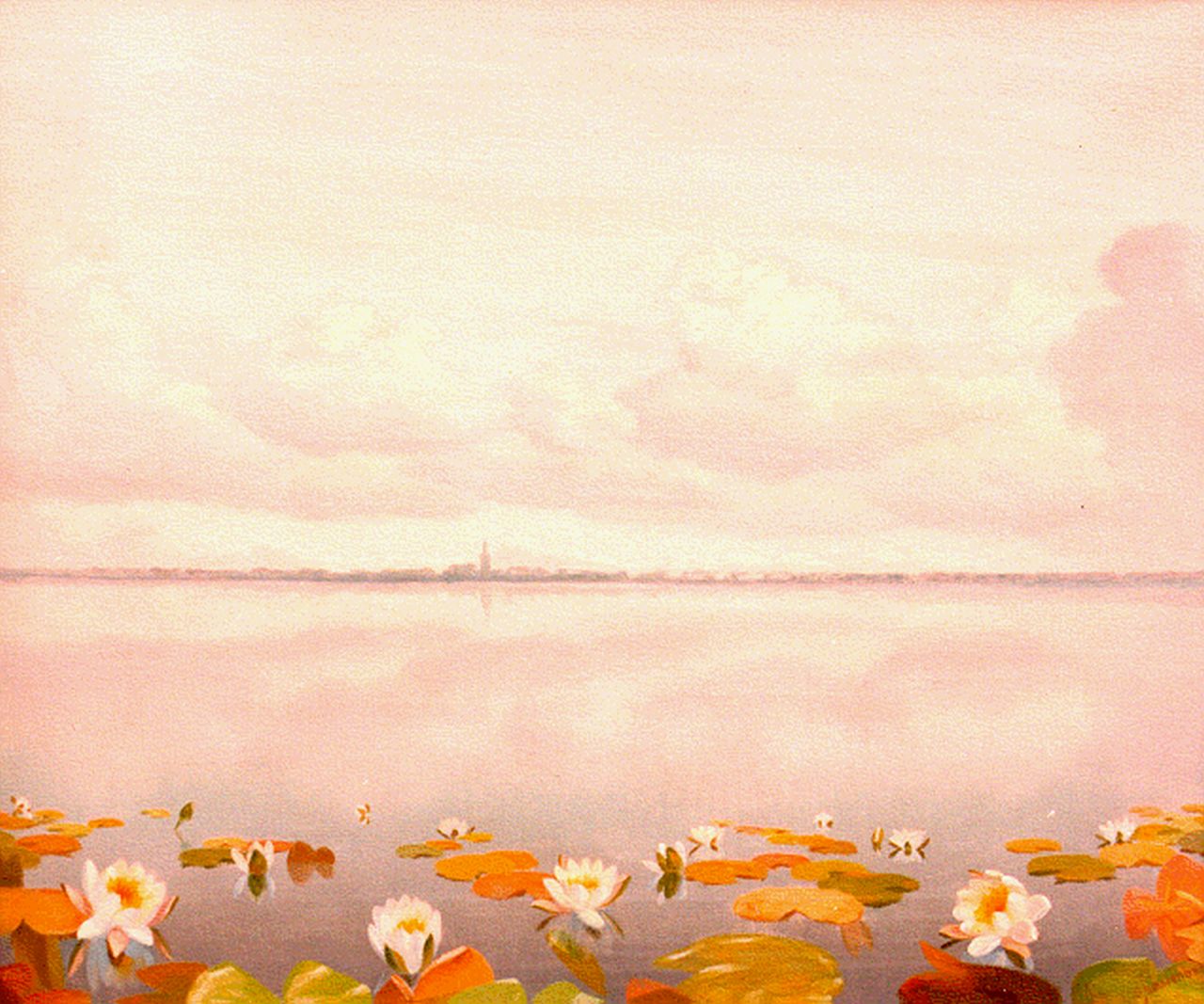Smorenberg D.  | Dirk Smorenberg, Waterlilies,Loosdrechtse Plassen, Öl auf Leinwand 50,5 x 60,3 cm, signed l.r.