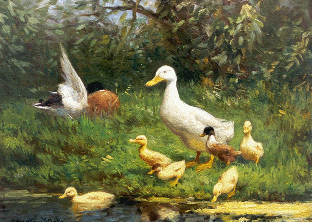 Artz C.D.L.  | 'Constant' David Ludovic Artz, A duck family, 18,0 x 24,2 cm, signed l.l.