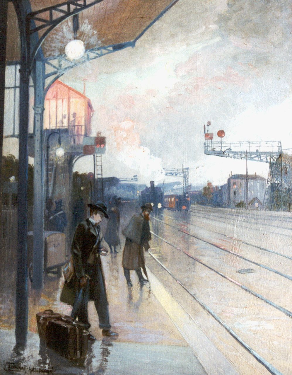 Lorant-Heilbronn V.  | Vincent Lorant-Heilbronn, Station of Asnières, Öl auf Holz 35,0 x 26,8 cm, signed l.l. und dated 1900