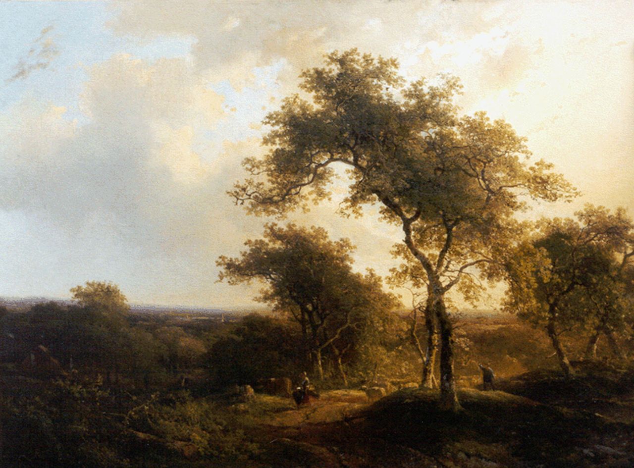 Roelofs W.  | Willem Roelofs, Figures in a hilly landscape, Öl auf Leinwand 59,0 x 79,1 cm, signed c.r. und painted circa 1842