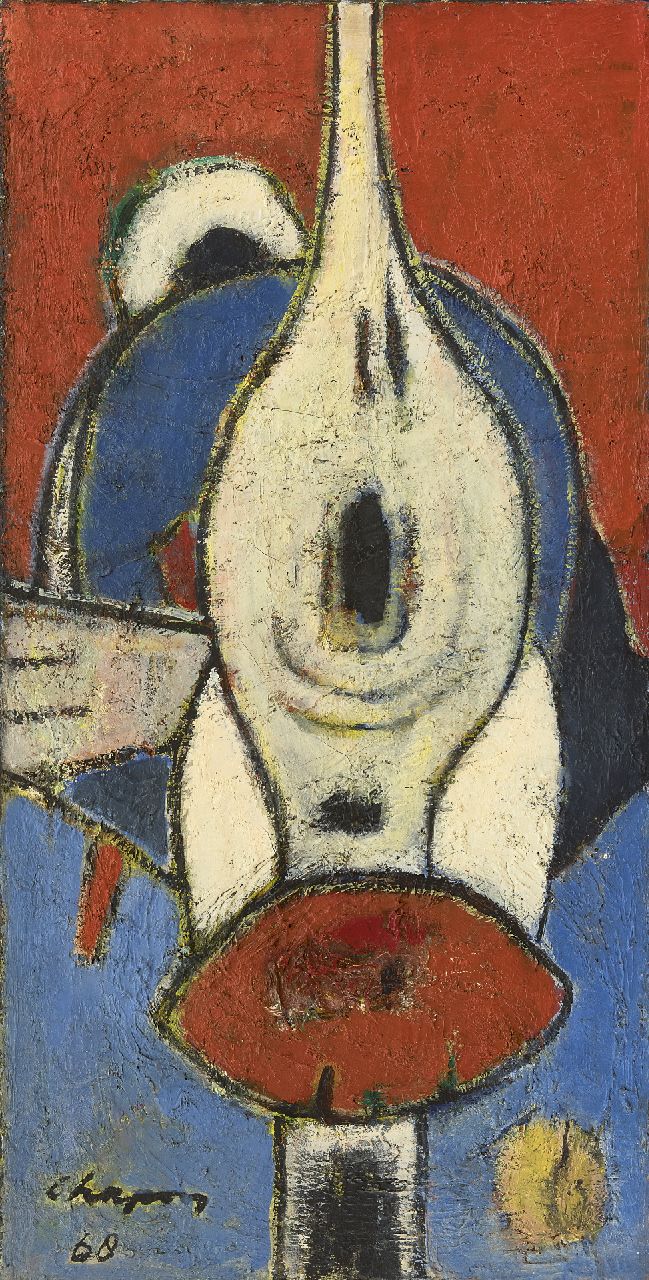 Jules Chapon | Ohne Titel, Öl auf Leinwand, 100,4 x 50,3 cm, Unterzeichnet l.u. und datiert '68