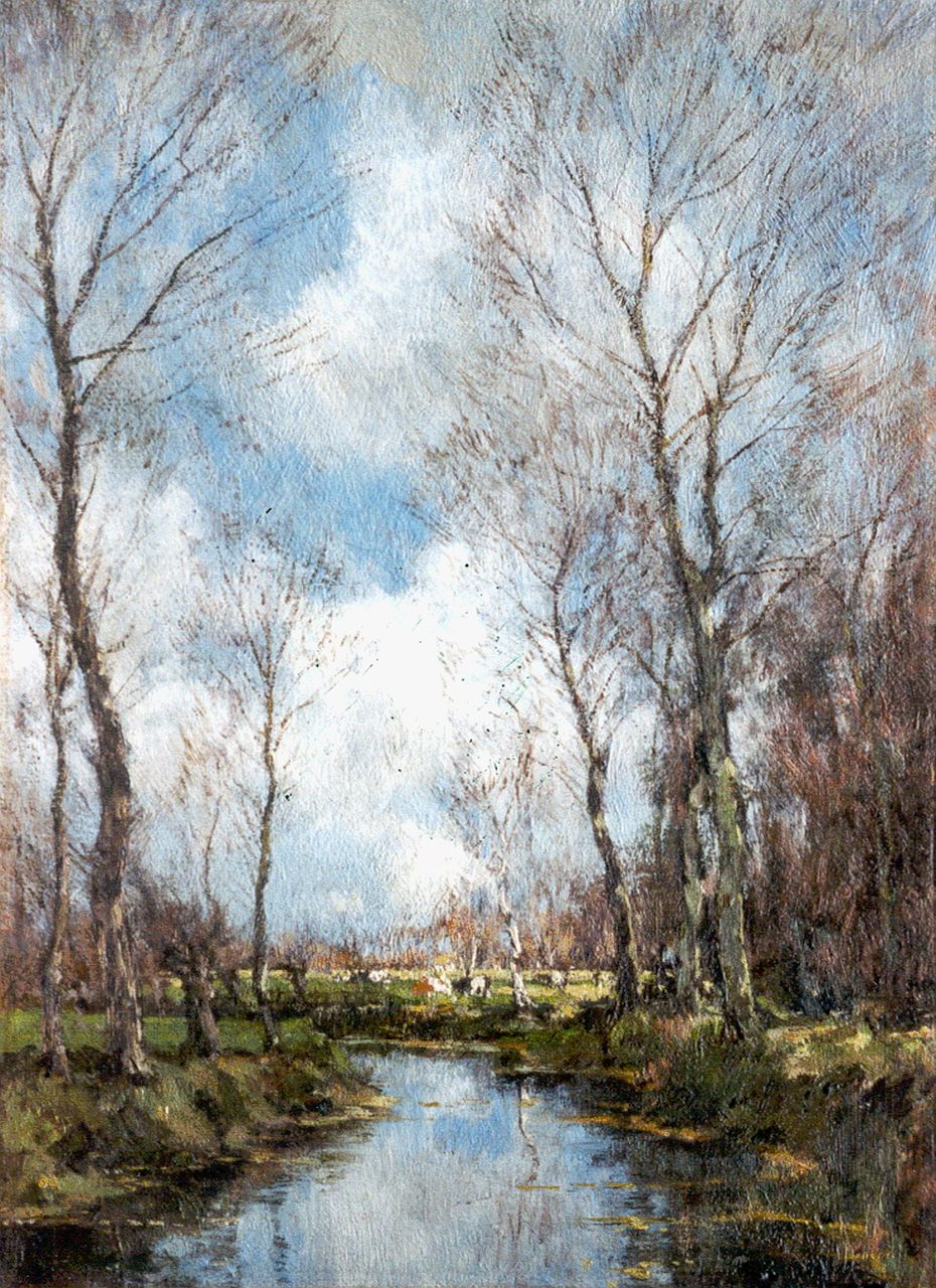Gorter A.M.  | 'Arnold' Marc Gorter, A creek in winter, Öl auf Leinwand 36,3 x 26,5 cm, signed l.r.