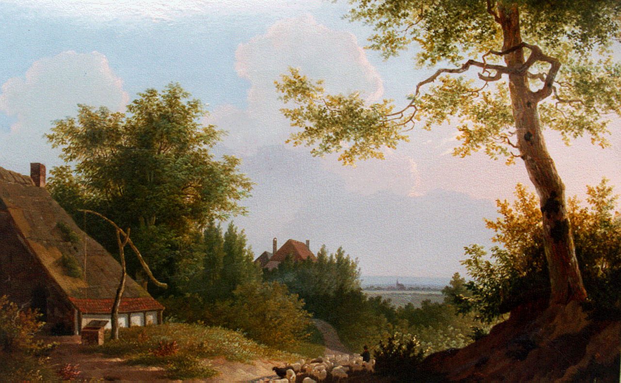 Hendrik Frederik Verheggen | A romantic landscape, Öl auf Holz, 31,4 x 43,5 cm, signed c.r.
