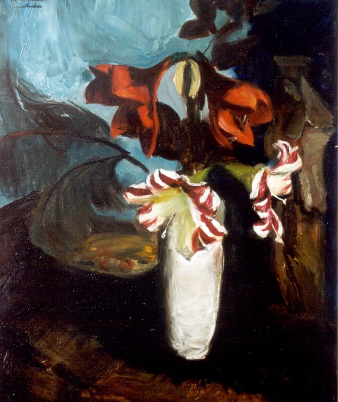 Wijngaerdt P.T. van | Petrus Theodorus 'Piet' van Wijngaerdt, Amaryllis in a white vase, Öl auf Leinwand 80,2 x 68,0 cm, signed u.l.