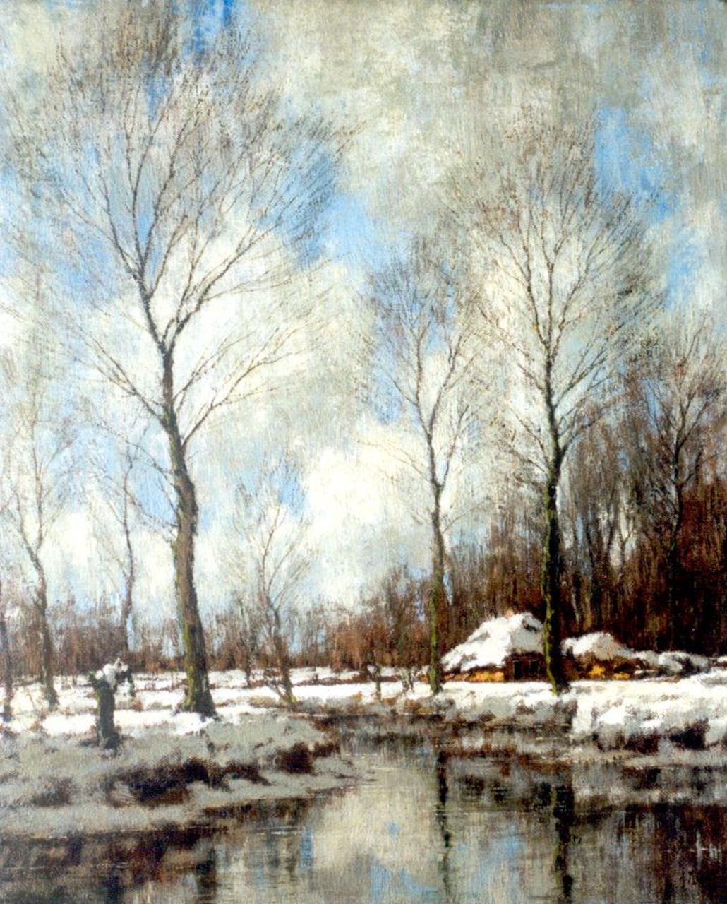 Gorter A.M.  | 'Arnold' Marc Gorter, Winter landscape with the Vordense beek (counterpart of inventory number 6001), Öl auf Leinwand 56,5 x 46,5 cm, signed l.r.