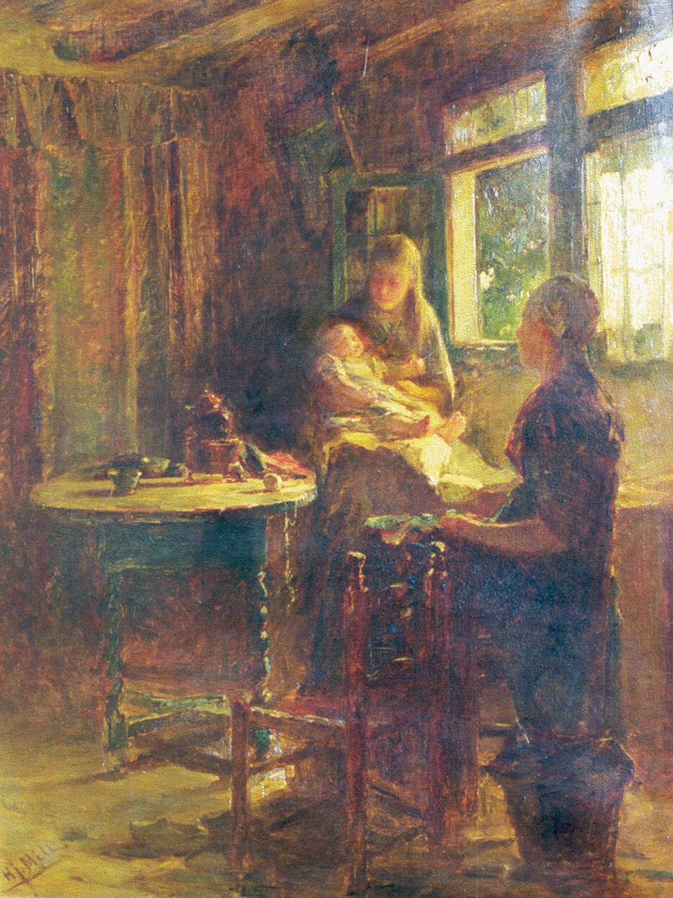 Mélis H.J.  | Henricus Joannes Mélis, The new baby, Öl auf Leinwand 88,3 x 68,3 cm, signed l.l.