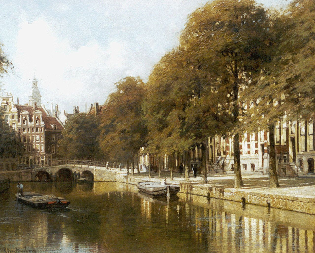 Klinkenberg J.C.K.  | Johannes Christiaan Karel Klinkenberg, View of the Herengracht, Amsterdam, Öl auf Leinwand 39,4 x 47,2 cm, signed l.l.
