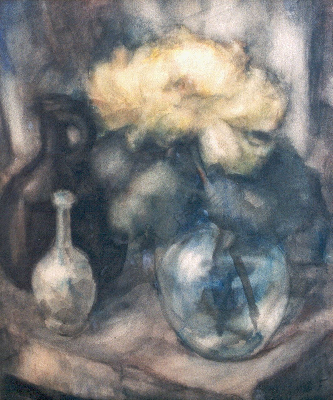 Fauconnier H.V.G. Le | 'Henri' Victor Gabriel Le Fauconnier, A still life with dahlias, Aquarell auf Papier 48,8 x 42,6 cm, signed l.r. with initials