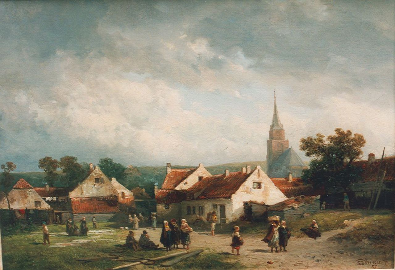 Verveer S.L.  | 'Salomon' Leonardus Verveer, A view of Scheveningen, Öl auf Holz 25,0 x 35,8 cm, signed l.r. und dated '57