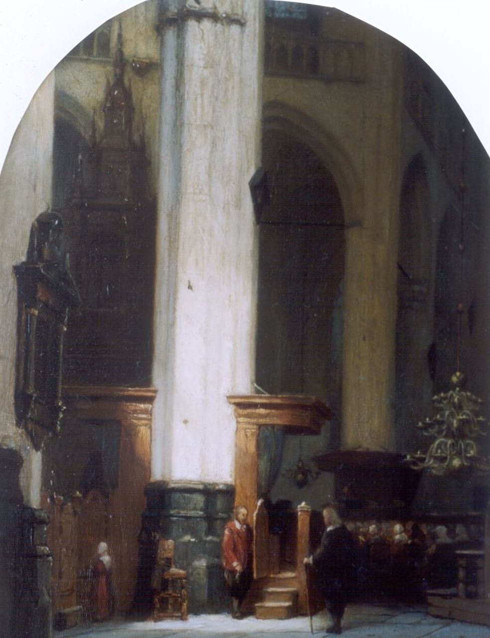 Schenkel J.J.  | Jan Jacob Schenkel, A church interior, Öl auf Holz 30,9 x 24,2 cm, signed l.r.