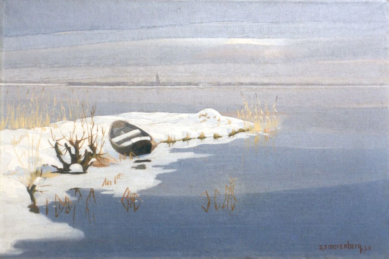 Smorenberg D.  | Dirk Smorenberg, The Loosdrechtse Plassen in winter, Öl auf Leinwand 40,3 x 60,5 cm, signed l.r. und dated '23