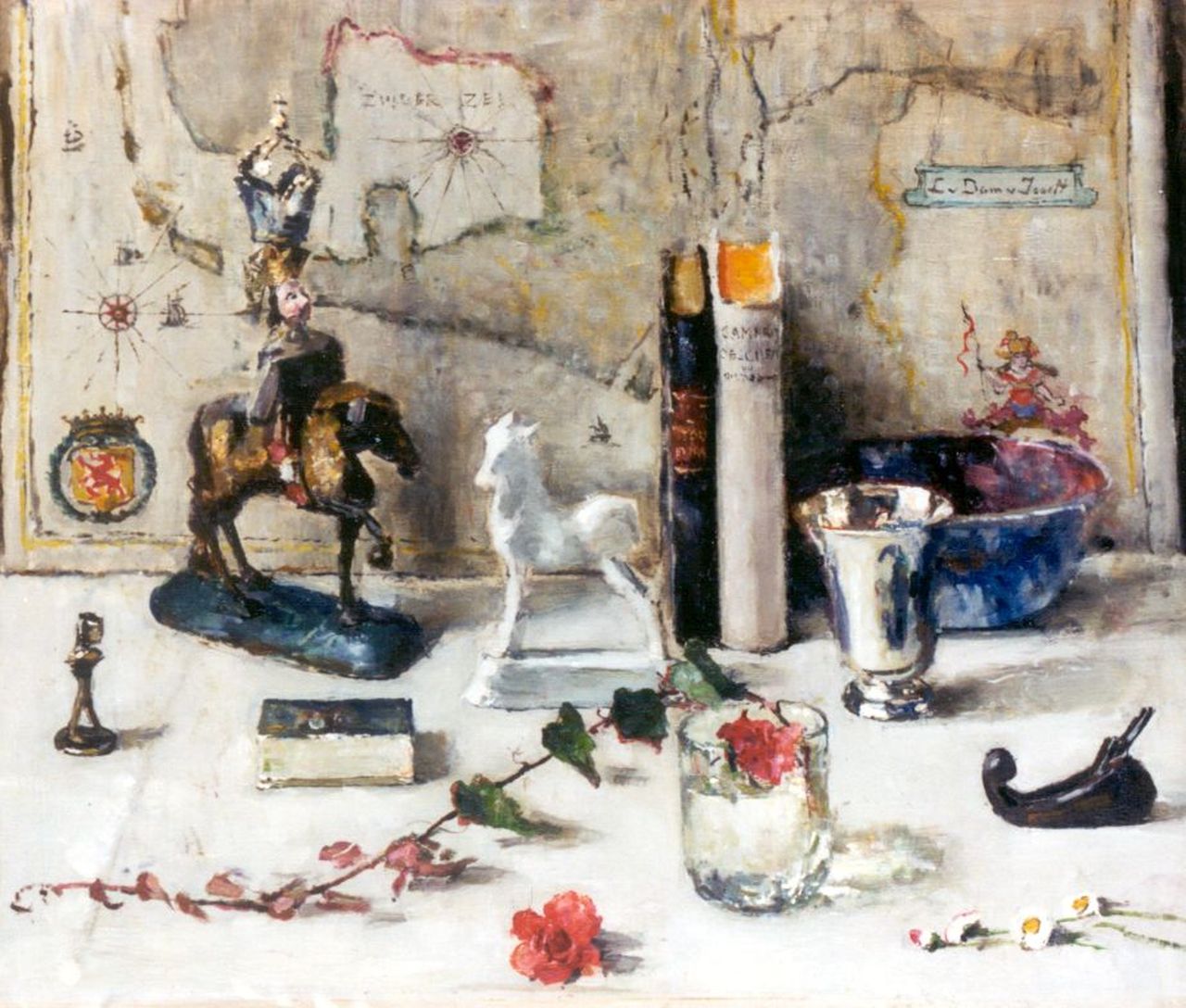 Dam van Isselt L. van | Lucie van Dam van Isselt, A still life, Öl auf Holz 53,0 x 62,7 cm, signed u.r. und painted in 1948