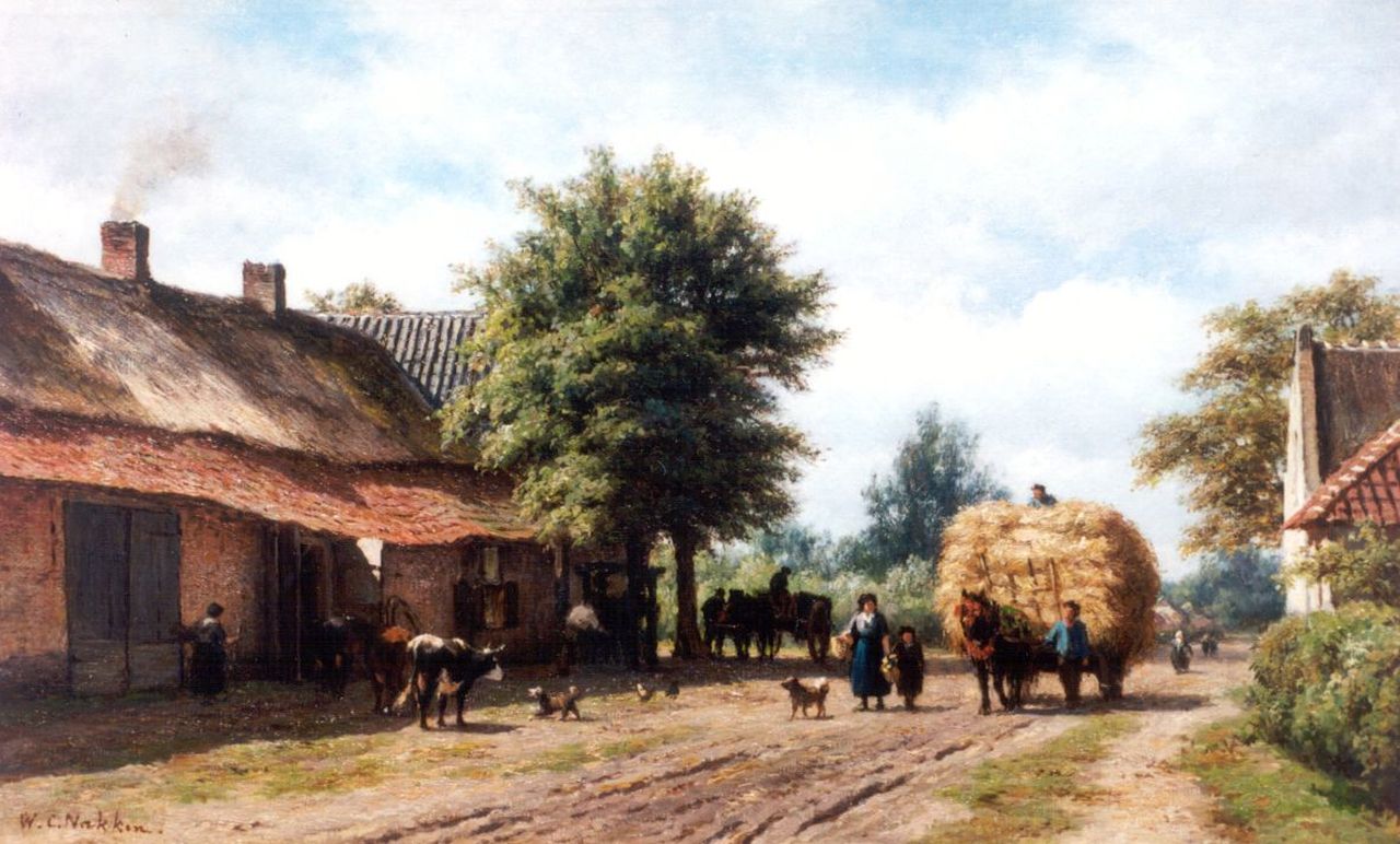 Nakken W.K.  | Willem Karel 'W.C.' Nakken, A country road, Noord-Brabant (Aarle-Rixtel bij Helmond), Öl auf Leinwand 38,3 x 62,6 cm, signed l.l.