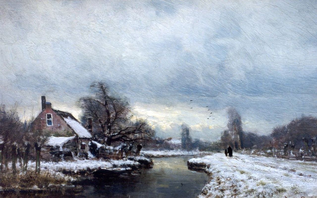 Apol L.F.H.  | Lodewijk Franciscus Hendrik 'Louis' Apol, A winter landscape, Öl auf Holz 27,5 x 42,0 cm, signed signed l.r.
