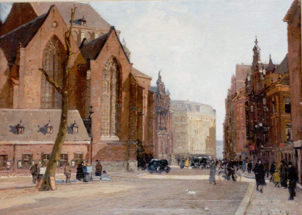 Bogman jr. H.A.C.  | Hermanus Adrianus Charles 'Herman' Bogman jr., A view of the 'Grote Kerk' , The Hague, Öl auf Leinwand 60,0 x 80,0 cm, signed l.r.