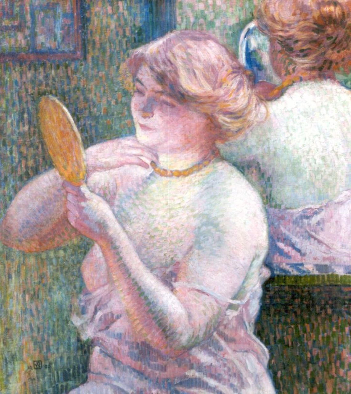 Rysselberghe Th. van | Théodore 'Théo' van Rysselberghe, Femme devant une glace, Öl auf Leinwand 72,8 x 60,0 cm, signed l.l. with monogram und dated 1905