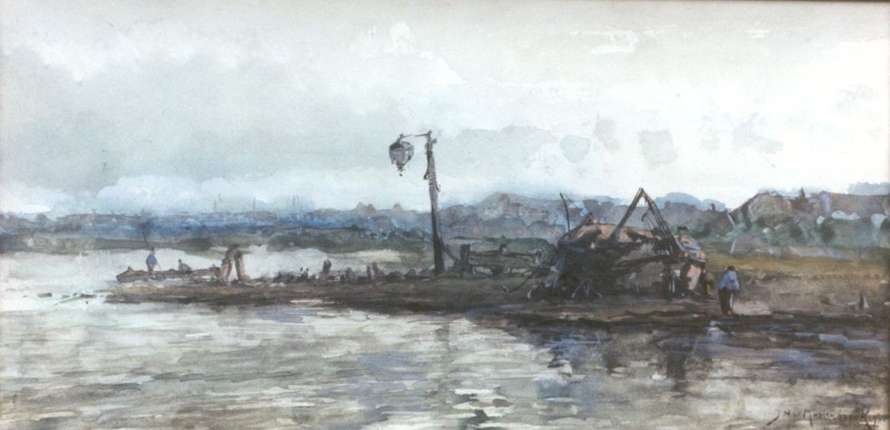 Mastenbroek J.H. van | Johan Hendrik van Mastenbroek, A hoist, Aquarell auf Papier 17,1 x 34,2 cm, signed l.r. und dated '97