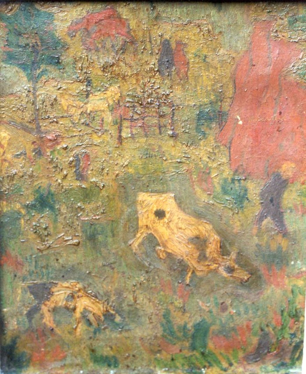 Pardoel H.P.  | Henricus Petrus 'Harrie' Pardoel, A landscape with cows, Öl auf Leinwand 30,2 x 24,0 cm, signed u.r.