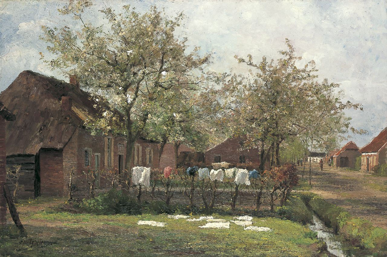 Pieters E.  | Evert Pieters, Flowering apple trees, Öl auf Leinwand 90,3 x 134,5 cm, signed l.l.