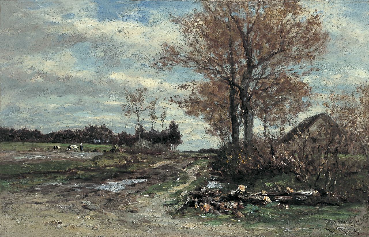 Roelofs W.  | Willem Roelofs, A landscape near Putte, Belgium, Öl auf Leinwand 48,0 x 75,3 cm, signed l.r.