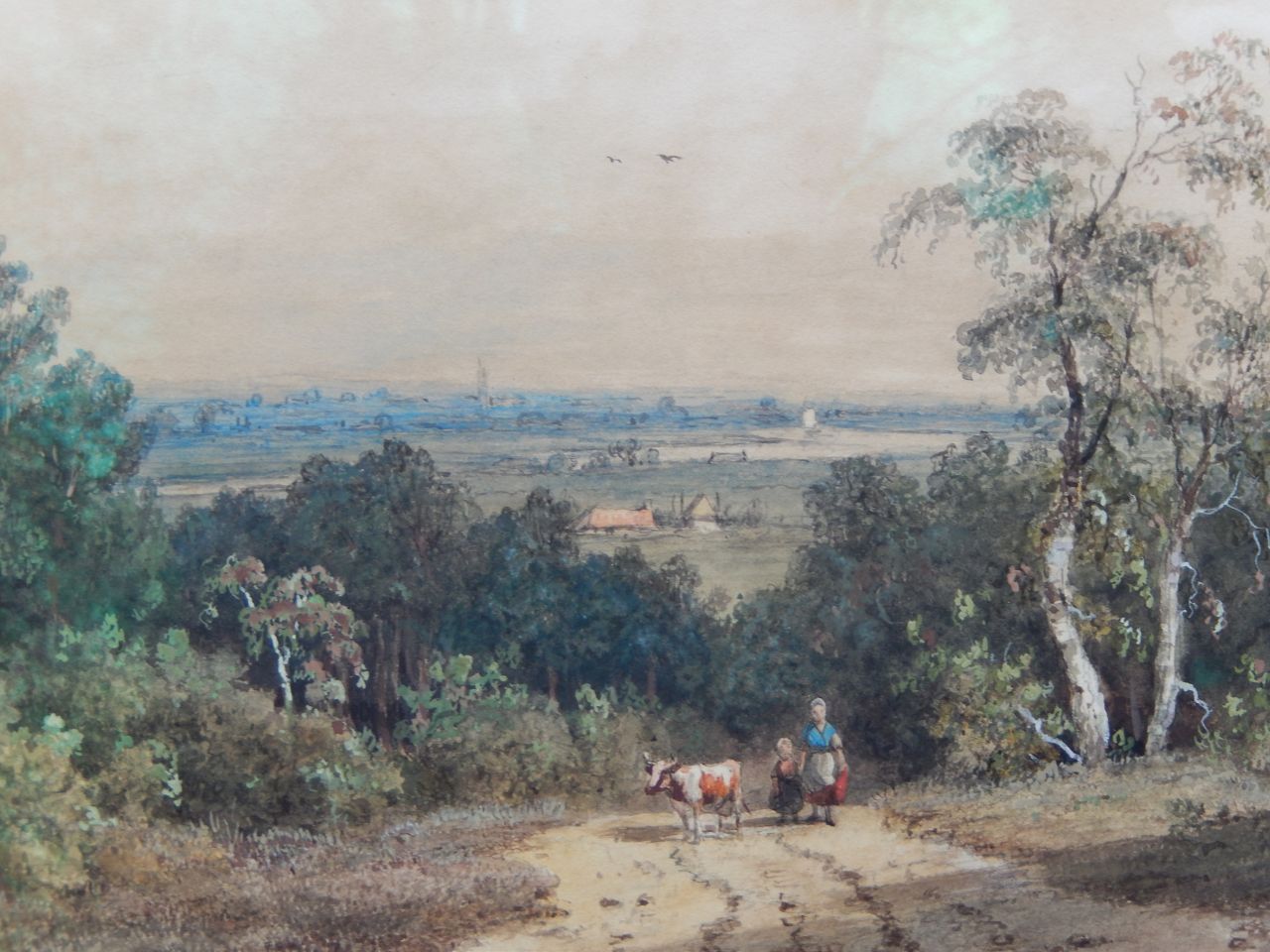 Wisselingh J.P. van | Johannes Pieter van Wisselingh, A view on the river Rhine as seen from Duno, Aquarell auf Papier 23,0 x 33,0 cm, signed l.r.