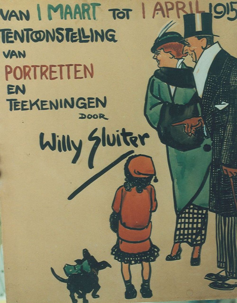 Sluiter J.W.  | Jan Willem 'Willy' Sluiter, A poster design, Aquarell auf Papier 64,0 x 49,0 cm, signed middle