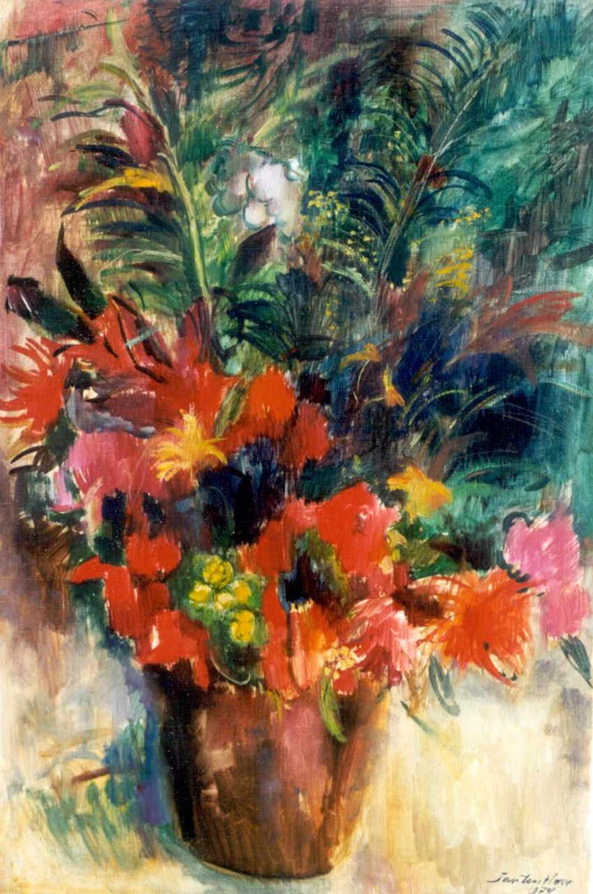 Have J. ten | Jan ten Have, A flower still life, Öl auf Leinwand 90,2 x 60,2 cm, signed l.r. und dated 1974