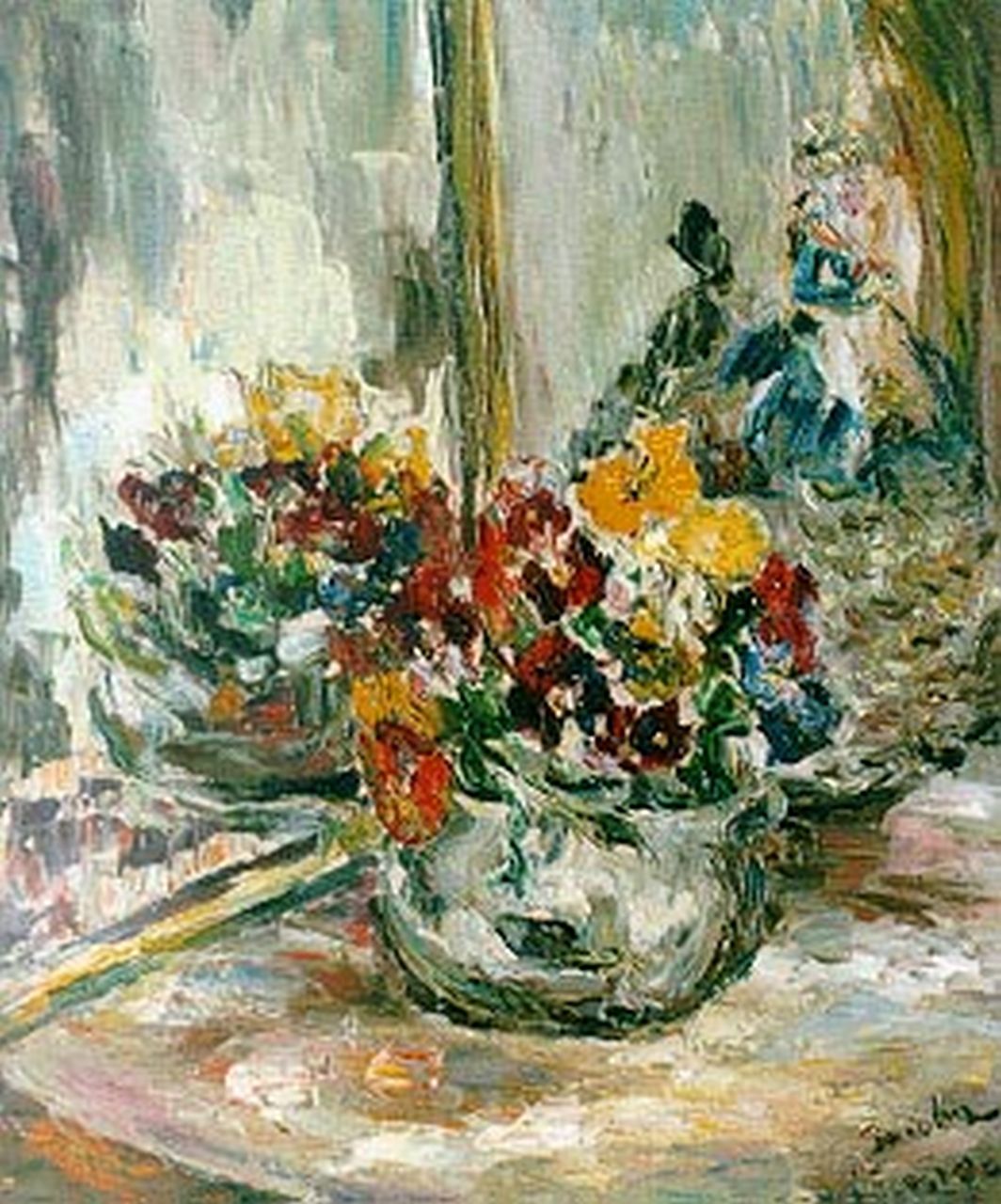 Wieringa J.H.  | Jacoba Hendrika Wieringa, A flower still life, Öl auf Leinwand 60,2 x 49,5 cm, signed l.r.