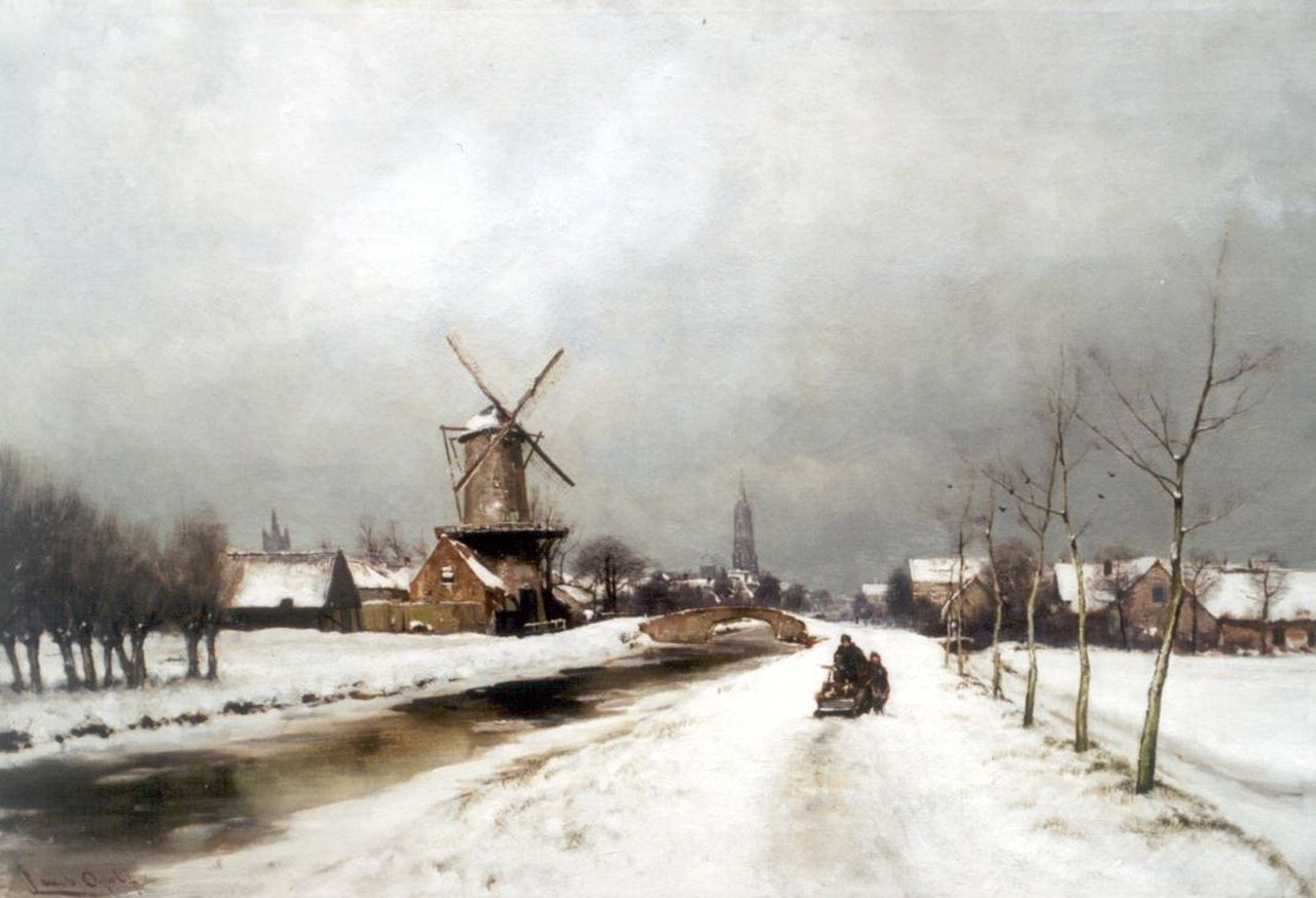 Apol L.F.H.  | Lodewijk Franciscus Hendrik 'Louis' Apol, Delft in winter, Öl auf Leinwand 56,0 x 80,2 cm