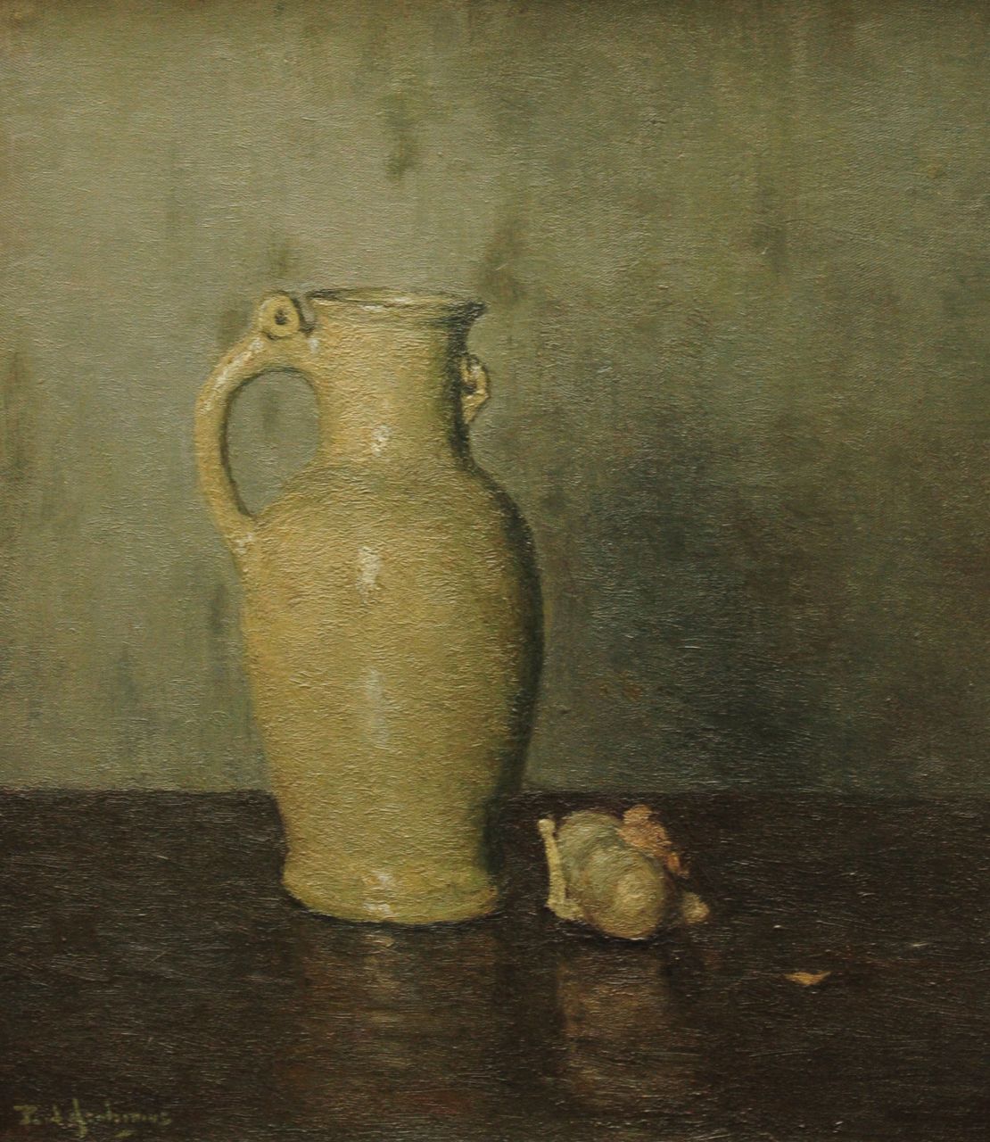 Arntzenius P.  | Paul Arntzenius, Still life with a jug, Öl auf Leinwand 43,7 x 38,5 cm, signed l.l. und datiert auf Keilrahmen 1932