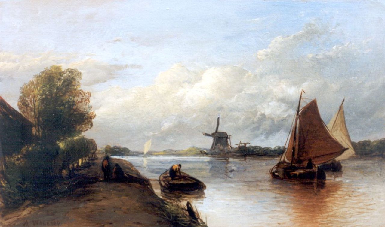 Waldorp A.  | Antonie Waldorp, A polder landscape, Öl auf Holz 12,0 x 19,3 cm, signed l.l.