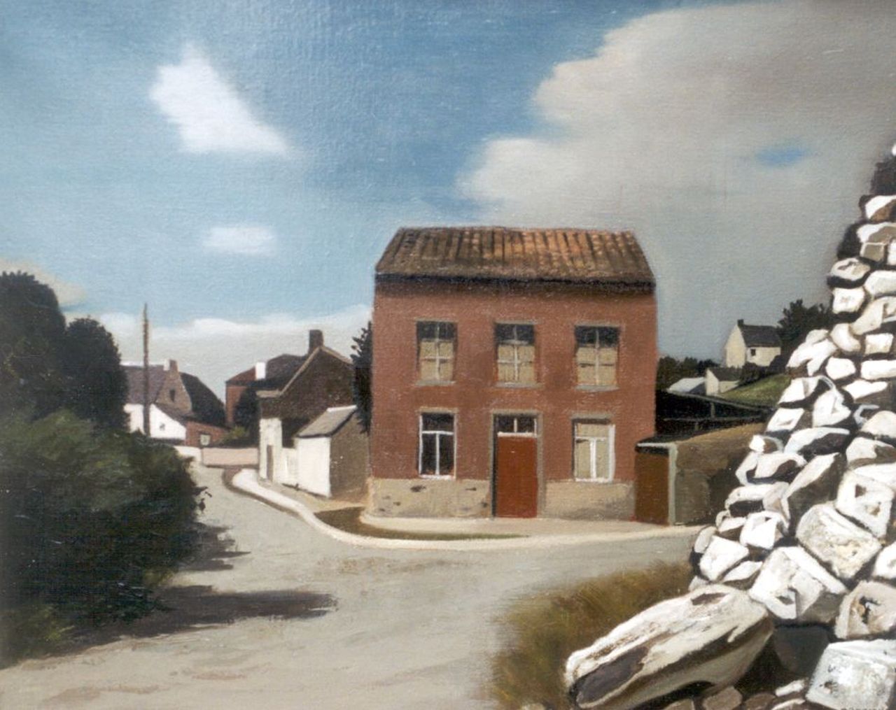 Hynckes R.  | Raoul Hynckes, A village, Belgium, Öl auf Leinwand 52,3 x 65,1 cm, signed l.r.