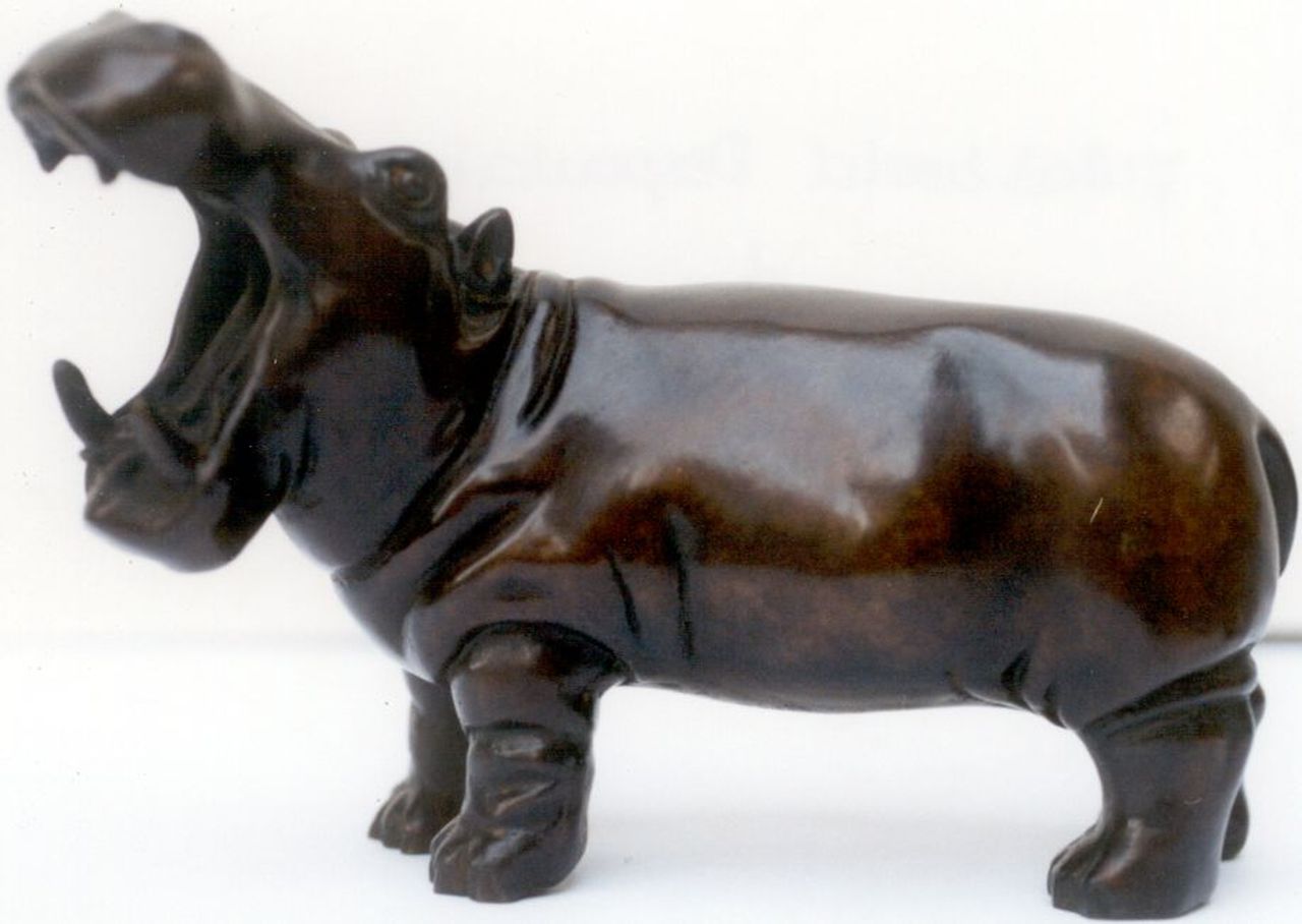 Despoulain J.C.  | Jean Claude Despoulain, Hippopotamus, Bronze 12,0 x 17,5 cm, signed signed and numbered 1/8 on the belly