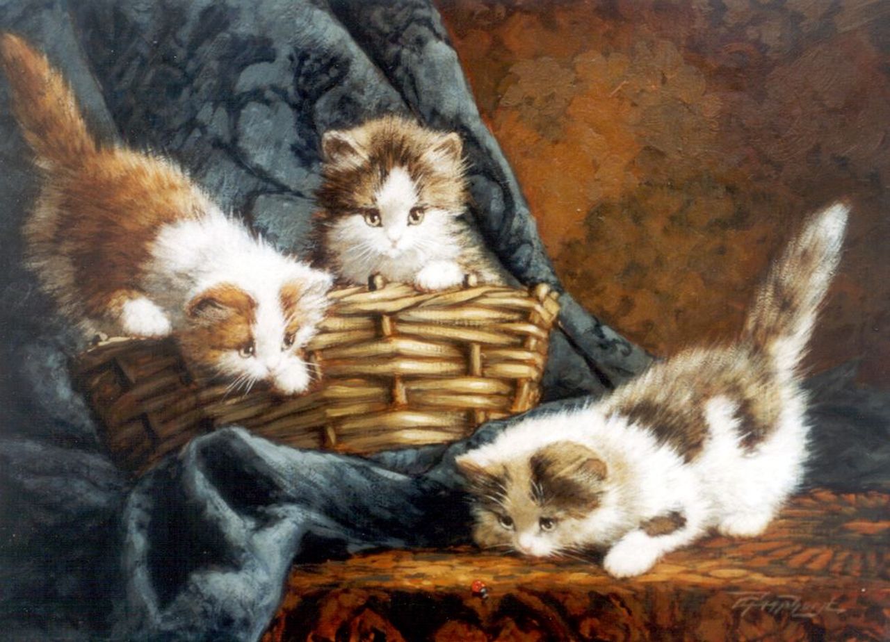 Raaphorst C.  | Cornelis Raaphorst, Playful kittens, Öl auf Leinwand 30,2 x 40,4 cm, signed l.r.