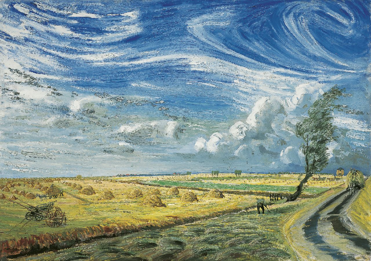 Richters M.J.  | 'Marius' Johannes Richters, Haycocks in a landscape, Öl auf Leinwand 77,3 x 109,5 cm, signed l.l. und dated '37