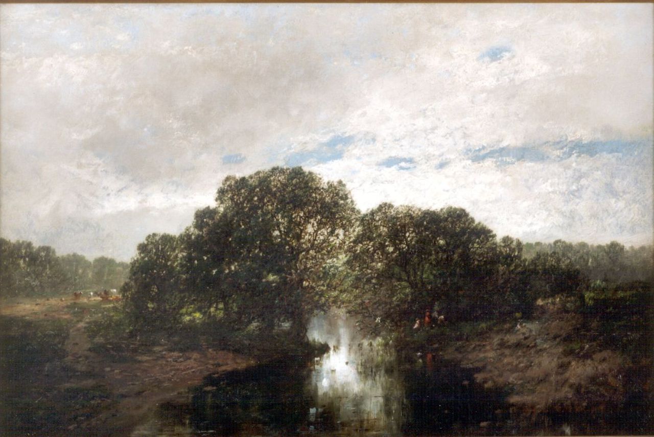 Sonntag W.L.  | William Louis Sonntag, A summer afternoon in New Hampshire, Öl auf Leinwand 35,0 x 46,0 cm