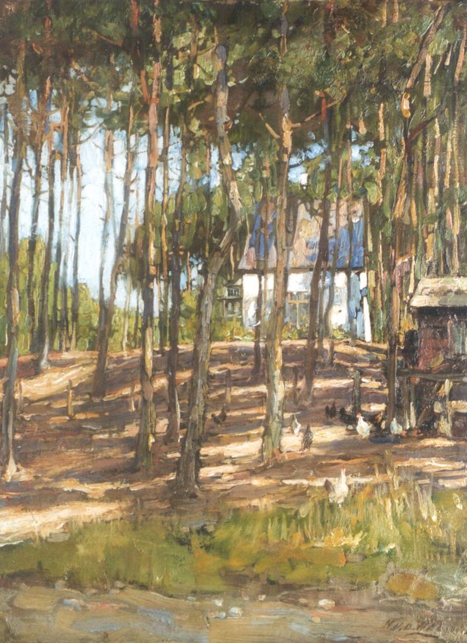 Waay N. van der | Nicolaas van der Waay, A wooded landscape, Öl auf Leinwand 53,2 x 40,0 cm, signed l.r.