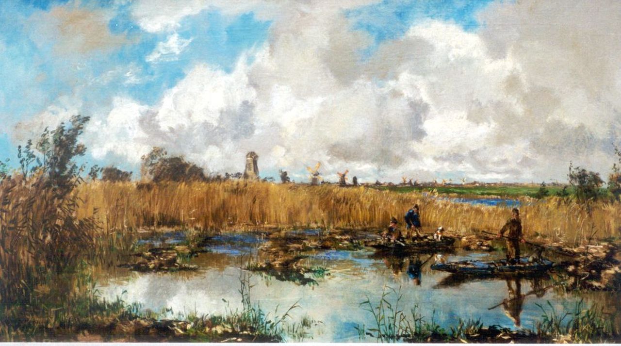 Mastenbroek J.H. van | Johan Hendrik van Mastenbroek, The snipe hunt, Öl auf Leinwand 57,4 x 102,2 cm, signed l.l. und dated 1917